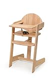Geuther Hochstuhl FILOU UP Kinderstuhl Baby Hochstuhl mit Tisch mitwachsender Babystuhl mit 3-Punkt Sicherheitsgurt Rückenteil & Fußtrittbrett hohe Lehne für gesunde Sitzhaltung Natur