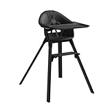Stokke Clikk Hochstuhl, Midnight Black – Rundum-Paket mit Tray & Sicherheitsgurt – Leicht, robust & reisefreundlich – Ergonomisch mit verstellbaren Funktionen – Ideal für 6–36 Monate oder bis 15 kg