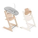 Stokke Tripp Trapp Hochstuhl, Natural (inklusive Stuhl & Baby Set2) mit Newborn Set - Sicheres, verstellbares, ergonomisches Design