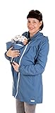 Viva la Mama - 4in1 Trageparka Tragejacke für Rückentragen Umstandsjacke - LIVIO - taubenblau - M