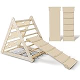 CCLIFE Kletterdreiecke mit Rutsche nach ab 1 Jahr Pikler 5 in 1 Art Holz Indoor für Babys Kinder Kleinkinder Aktivspielzeug
