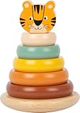 small foot Stapelturm Tiger 'Safari' moderndes 7-teiliges Steckspiel mit 5...