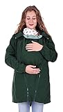 Viva la Mama - 4in1 Trageparka Tragejacke für Rückentragen Umstandsjacke - LIVIO - waldgrün - M