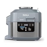 Ninja Speedi Multikocher, 5,7L, 10-in-1 Multicooker, Airfryer Heißluftfritteuse, Slow Cooker Langsamkochen, Geschenk für Männer/Frauen, Meersalzgrau ON400EU