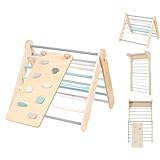 leg&go Kletterdreieck - Schwedische Leiter 2 in 1 Kletteraktivitätsset für Kleinkinder mit Rampe (Pastellfarben)