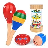 Hölzerne Baby Spielzeug, 5 Stück Mini hölzerne Maracas Eierschüttler...