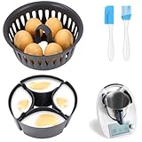 Eierkocher und Pochierte Eier Form für Thermomix Zubehör, Kompatibel mit Thermomix TM6 TM7 TM31 Zubehör, BPA-Frei, für 4 Pochierte Eier und 6 Gekochte Eier, Multifunktionales Küchenzubehör für Brunch