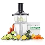 Wundermix - WunderZoodler® • Spiralschneider-Erweiterung für WunderSlicer • Kompatibel mit Thermomix TM31 und Monsieur Cuisine MC Smart • Zoodles Maker • Gemüsenudeln Schneider