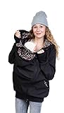 Viva la Mama - Kängurujacke winddicht regendicht Umstandsjacke Schwangerschaftsjacke Herbst Winter - JACKY Blümchen - XS