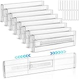 TEBOKHAD 8 Stück Kunststoff Schubladentrenner Verstellbar, Transparente...