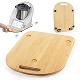Gleitbrett für Thermomix TM6 / TM5, Holz Brett mit Rollen, Gleitbrett Zubehör mit Handgriff, Rollbrett für Thermomix Schnelles Bewegen & Sicherer Stand, Unterlage Gleiter Slider
