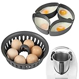 Aieve 2 in 1 Eierkocher Eierhalter Pochierer Einsatz kompatibel mit Thermomix TM5 TM6 TM31 Küchenmaschinen Zubehör für 4 pochierte Eier und 6 gekochte Eier, BPA-Frei (Ohnen Topf)