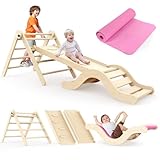 Montessori Indoor Spielset: 7-in-1 Klettergerüst mit Rutsche, Bogen &...