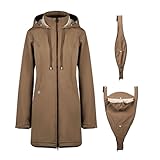Viva la Mama – 3in1 Softshell-Tragemantel für Schwangerschaft, Babytragen & danach – Wetterfeste Umstandsjacke mit Trageeinsatz - MELLORY - taupe - M