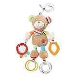 Fehn Activity-Spieltier Teddy – Baby Motorikspielzeug für Kinderwagen,...