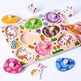 DIYDEC 8 Stück Montessori Holzspielzeug Eier, Holzpuzzle ab 1 Jahr Ostern...