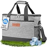 KAEFUYS Kühltasche 30L Thermoisoliert Tragbar 14h Kühlung Faltbar Wasserdicht Groß Picknicktasche für Einkaufen Auto Büro Camping Outdoor Reisen Lebensmitteltransport Proviant Familie Grillen