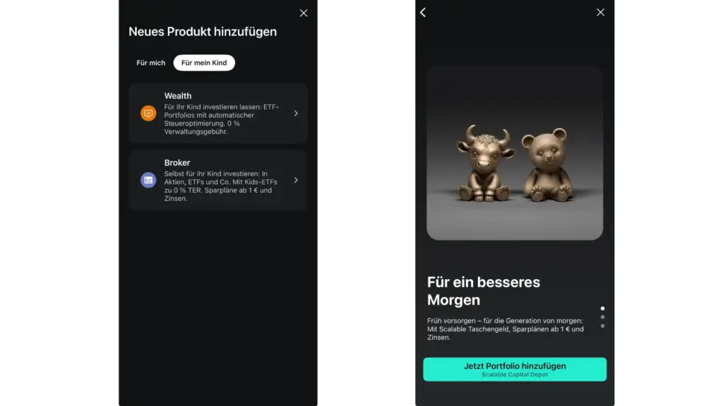 Scalable Capital Kinderdepot eröffnen